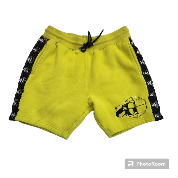 Sniper Gang Cross Hairs Ribbon Logo Green Fleece Sweat Shorts "Everything 1K"  S - Picture 14 of 14
